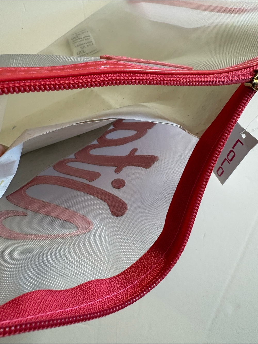LOLO Vitamin Sea Clear mesh Beach Pouch with Red Trim - Picture 5 of 7